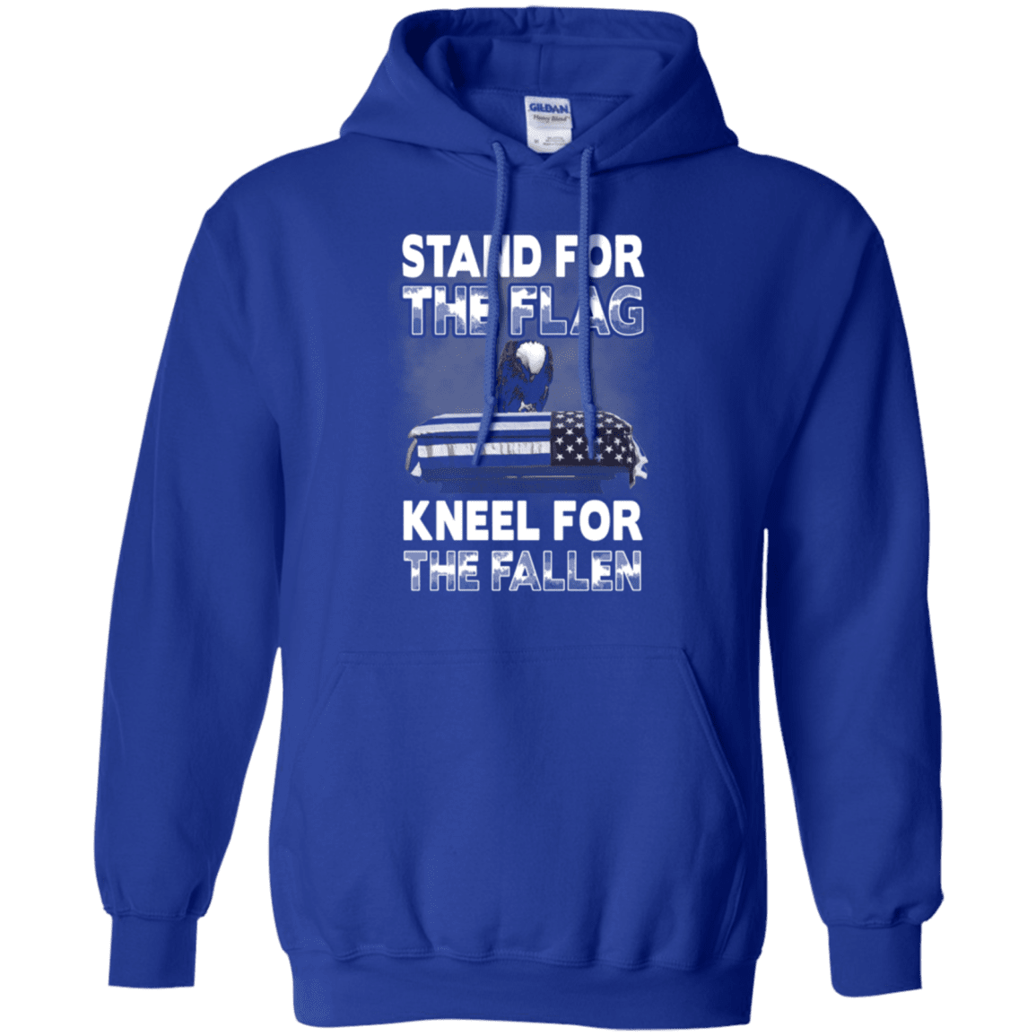 Military T-Shirt "Stand For The Flag Kneel For The Fallen"-TShirt-General-Veterans Nation