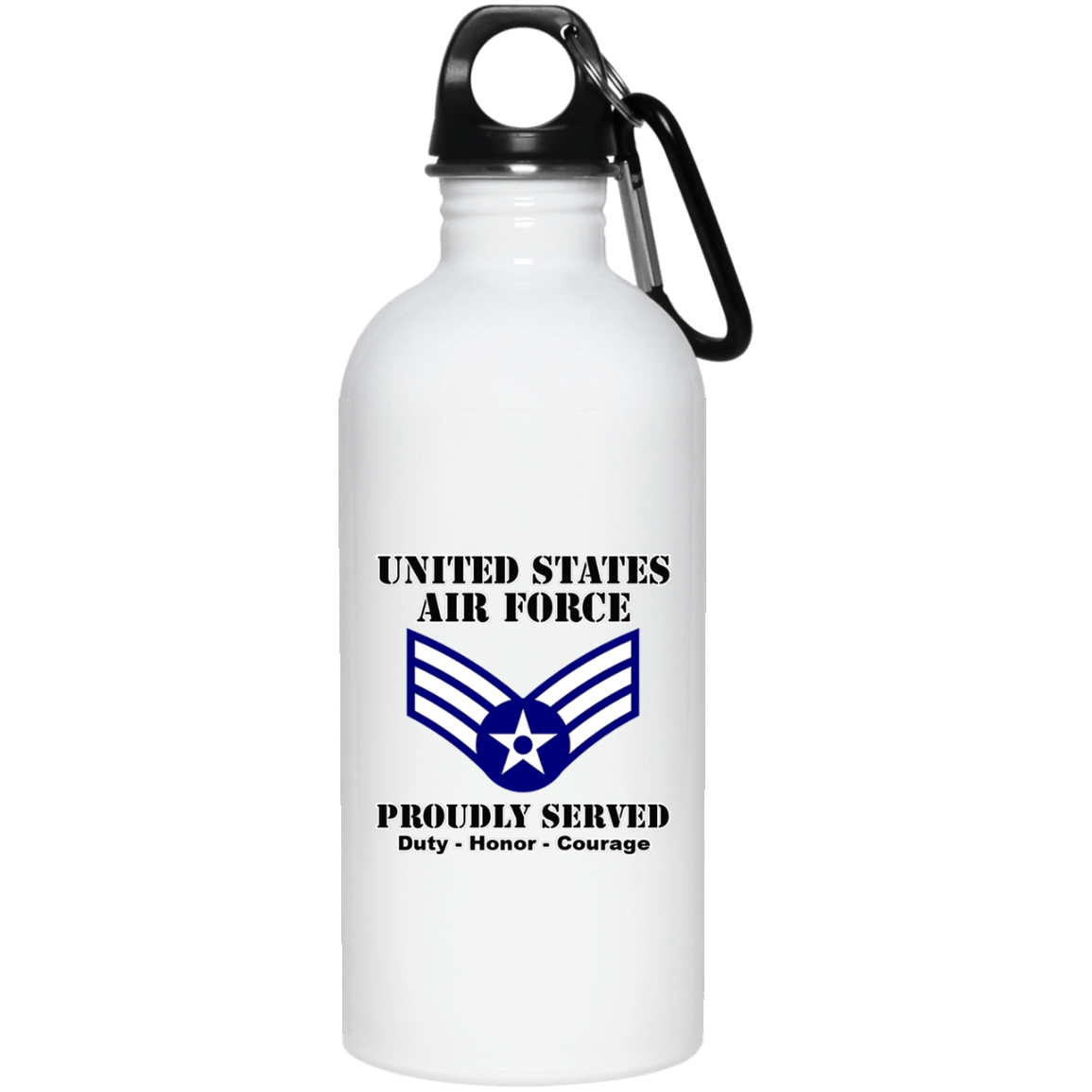 US Air Force E-4 Senior Airman SrA E4 Enlisted Airman Ranks White Coffee Mug - Stainless Travel Mug-Mug-USAF-Ranks-Veterans Nation