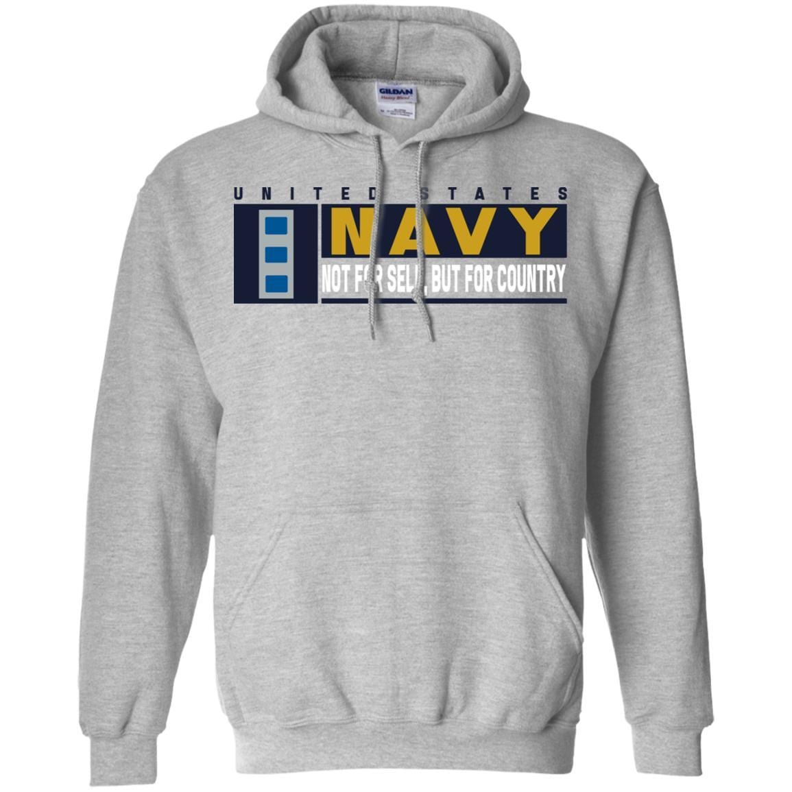 US Navy W-4 Chief Warrant Officer Not For Self, But For Country Long Sleeve - Pullover Hoodie-TShirt-Navy-Veterans Nation