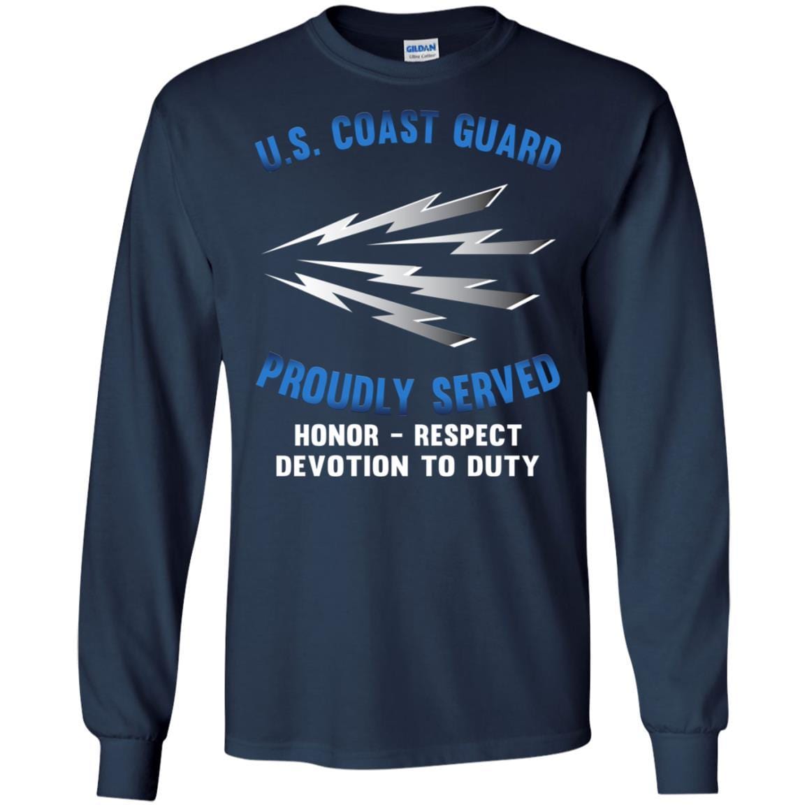 US Coast Guard Telecommunications Specialist TC Logo Proudly Served T-Shirt For Men On Front-TShirt-USCG-Veterans Nation