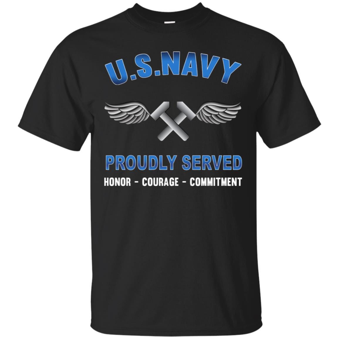 Navy Aviation Structural Mechanic Navy AM - Proudly Served T-Shirt For Men On Front-TShirt-Navy-Veterans Nation