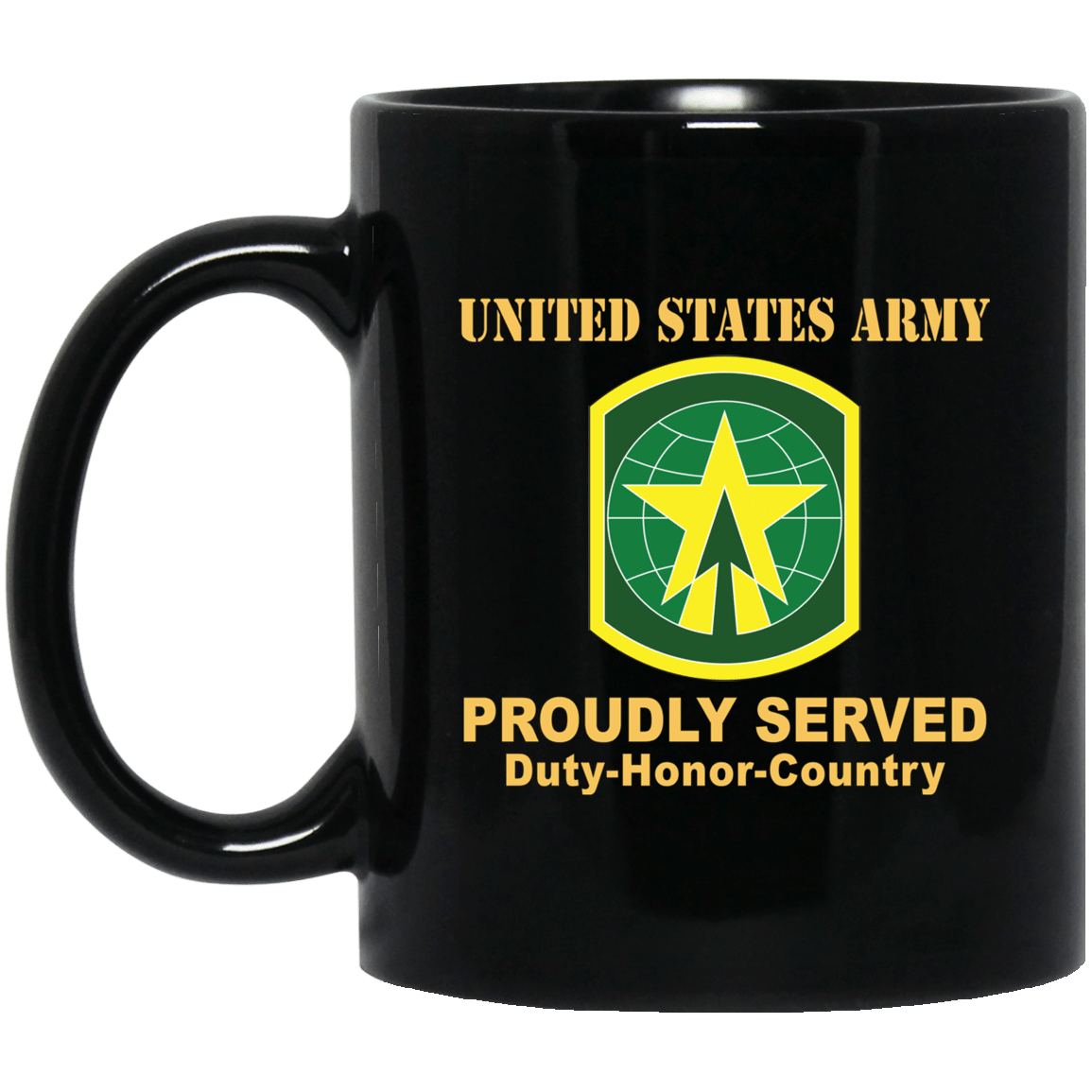 US ARMY 16TH MILITARY POLICE BRIGADE WITH AIRBORNE TAB- 11 oz - 15 oz Black Mug-Mug-Army-CSIB-Veterans Nation