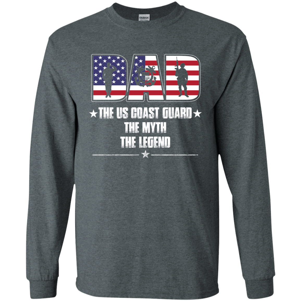 US Coast Guard Legend Dad Front T Shirts-TShirt-USCG-Veterans Nation