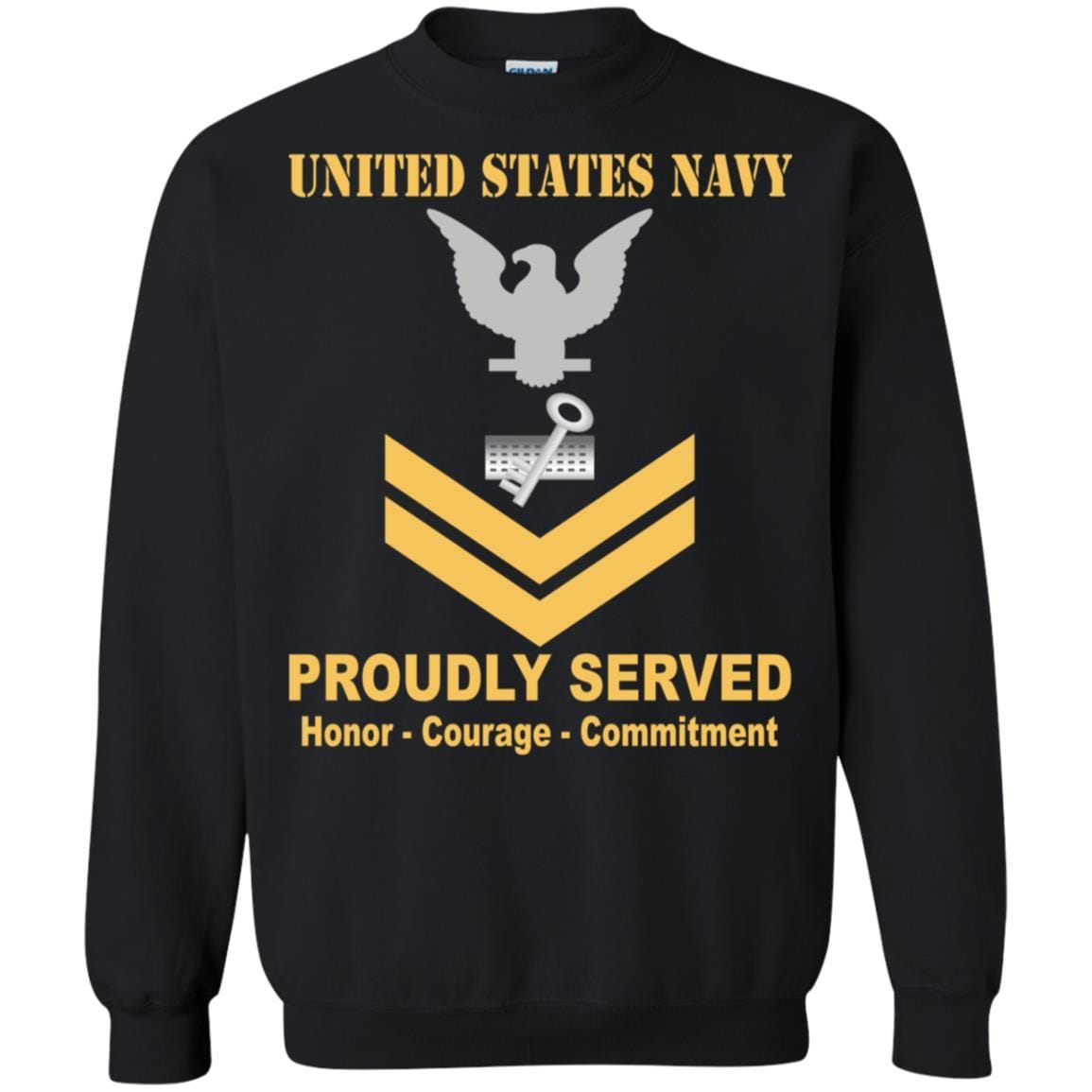 Navy Disbursing Clerk Navy DK E-5 Rating Badges Proudly Served T-Shirt For Men On Front-TShirt-Navy-Veterans Nation