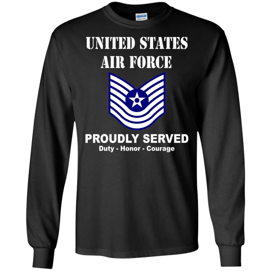 US Air Force E-7 Old Style E7 Noncommissioned Officer Ranks Men Front T Shirt-TShirt-USAF-Veterans Nation