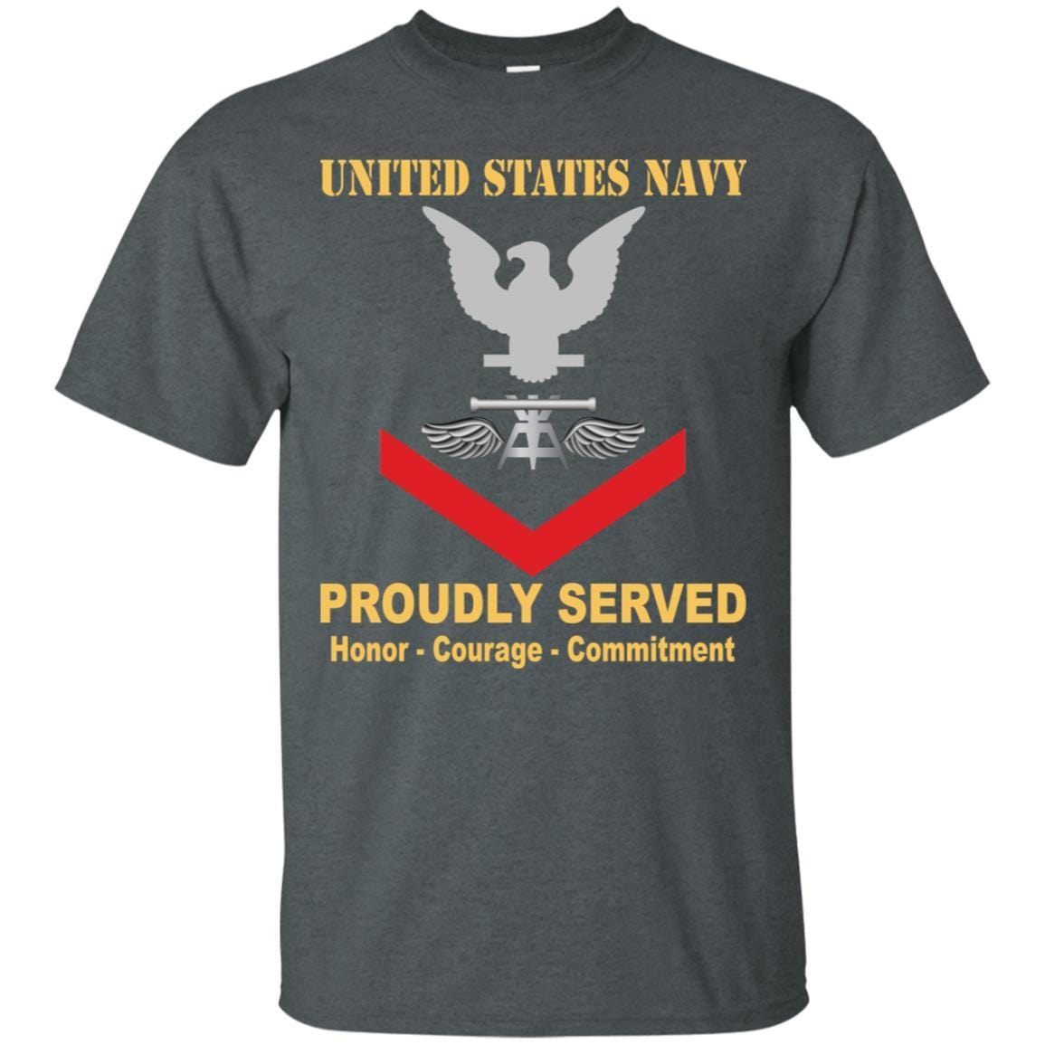 Navy Aviation Fire Control Tech Navy AQ E-4 Rating Badges Proudly Served T-Shirt For Men On Front-TShirt-Navy-Veterans Nation