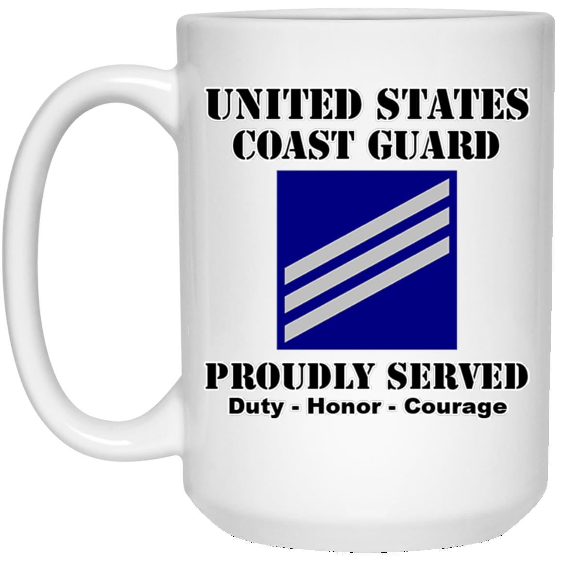 US Coast Guard E-3 Seaman E3 SN Seaman Ranks White Coffee Mug - Stainless Travel Mug-Mug-USCG-Collar-Veterans Nation