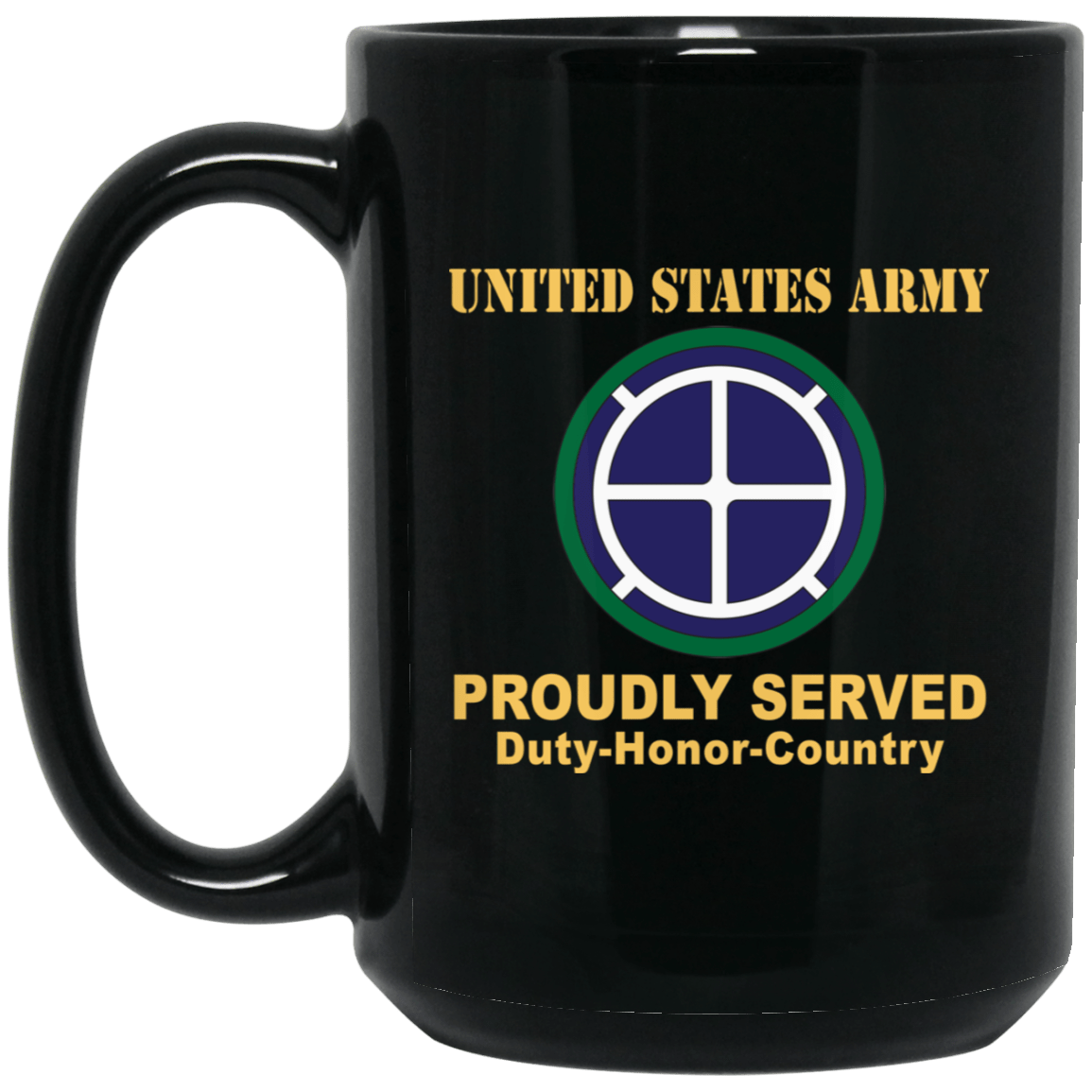 US ARMY 35TH INFANTRY DIVISION - 11 oz - 15 oz Black Mug-Mug-Army-CSIB-Veterans Nation