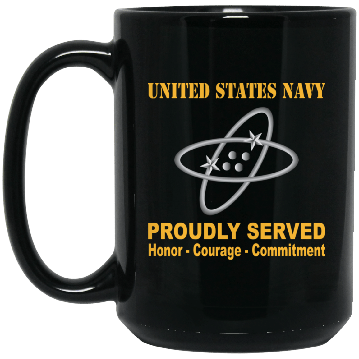 U.S Navy Electronics technician Navy ET Proudly Served Black Mug 11 oz - 15 oz-Mug-Navy-Rate-Veterans Nation