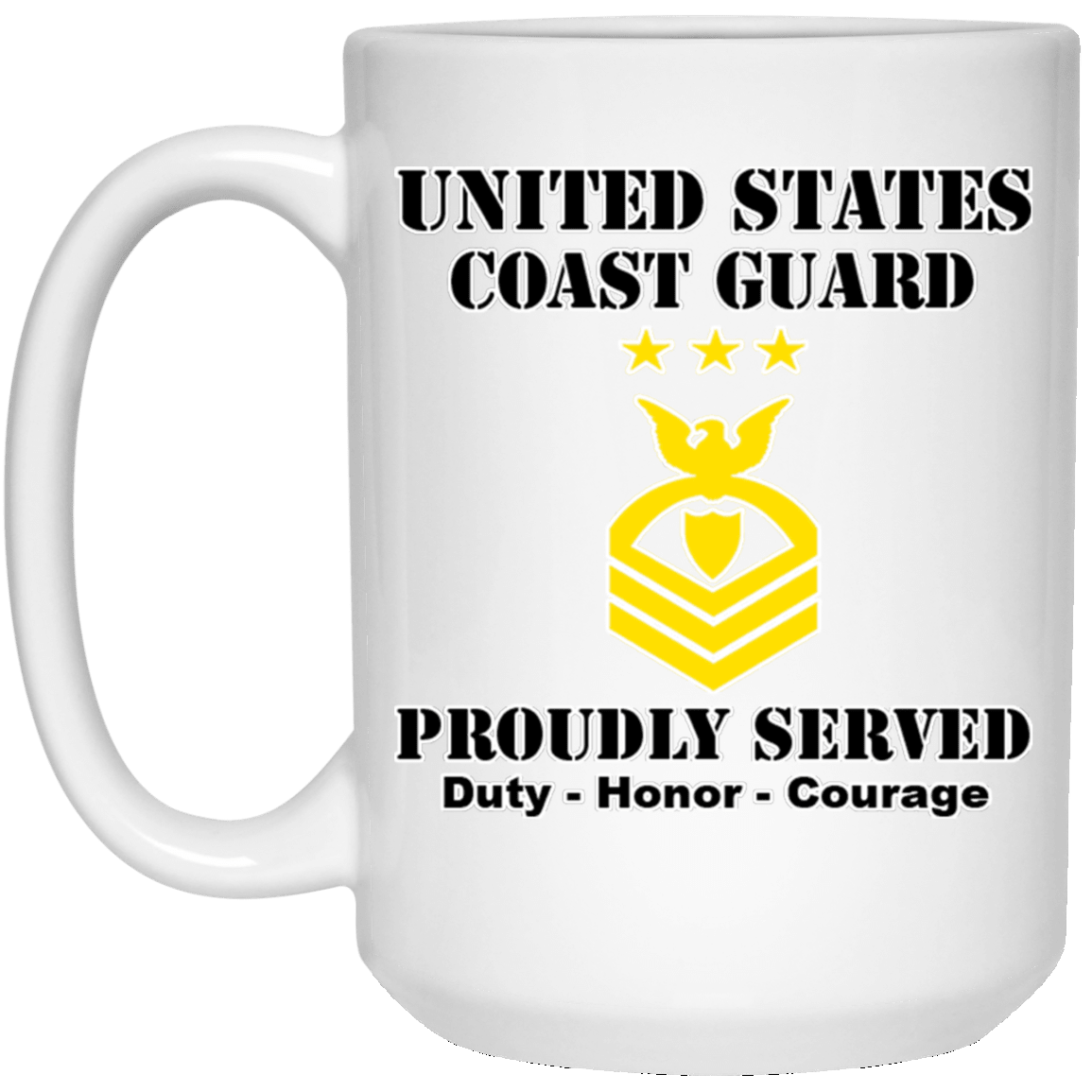 US Coast Guard E-9 Master Chief Petty Officer Of The Coast Guard E9 MCPOC Chief Petty Officer (Special) Ranks White Coffee Mug - Stainless Travel Mug-Mug-USCG-Collar-Veterans Nation