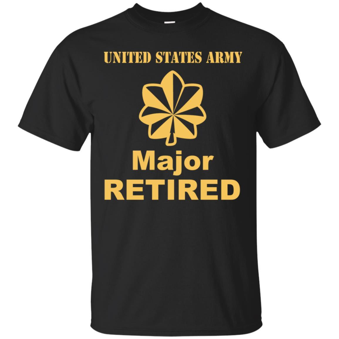 US Army O-4 Major O4 MAJ Field Officer Ranks Retired Men T Shirt On Front-TShirt-Army-Veterans Nation