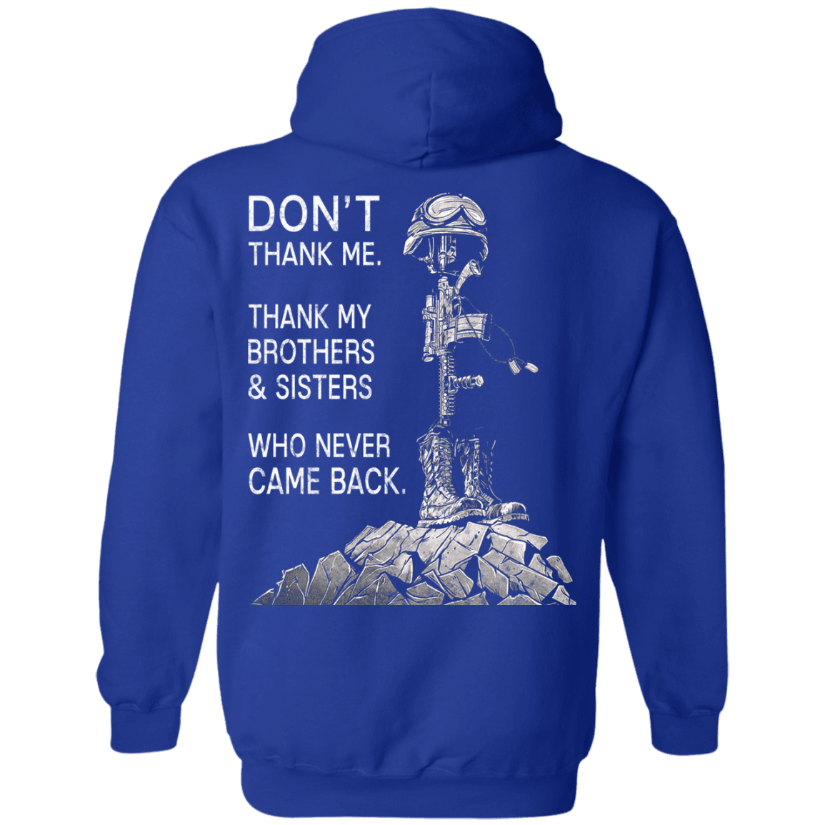 Military T-Shirt "Don't Thank Me - Thank my Brothers Sisters" - Men Back-TShirt-General-Veterans Nation