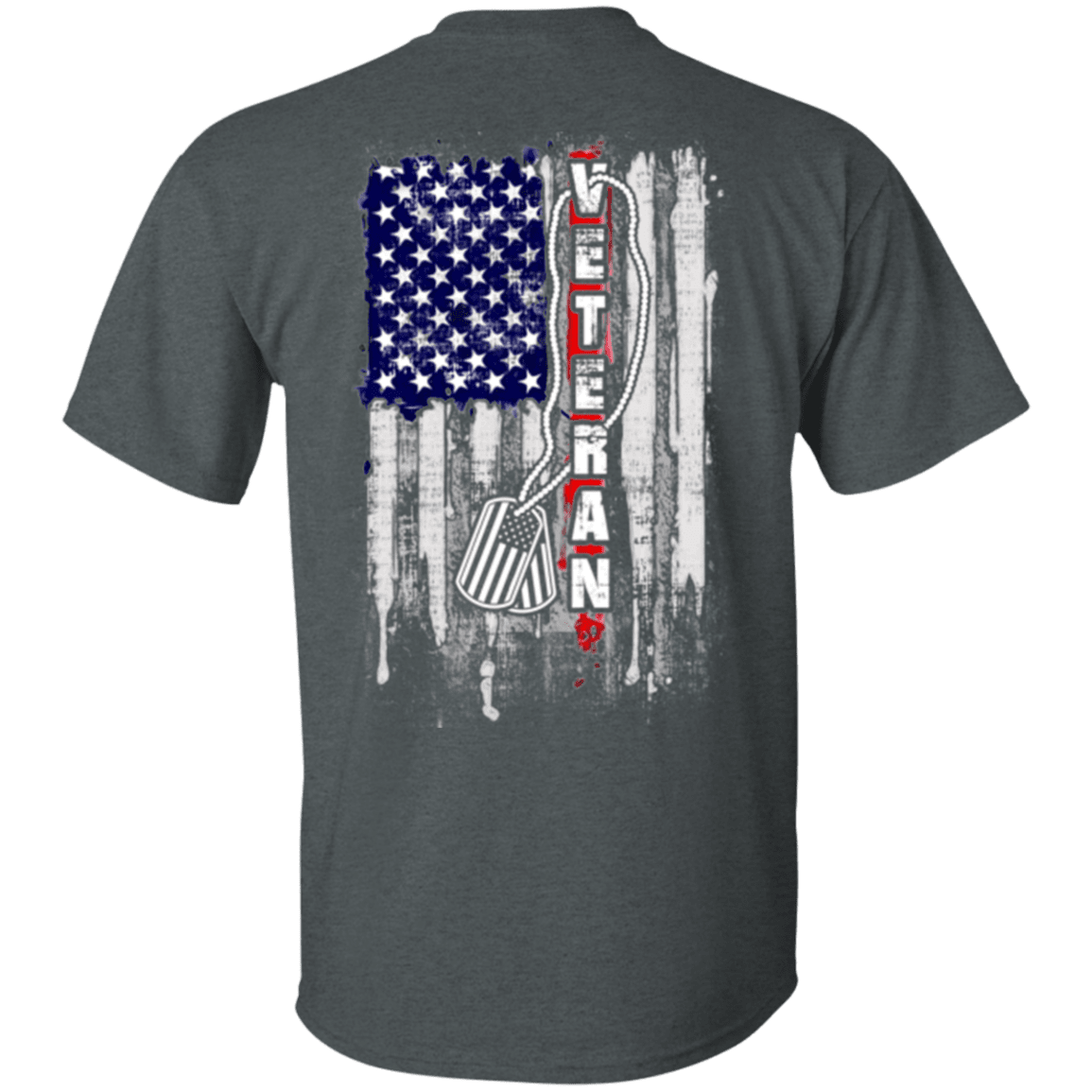 Military T-Shirt "Veteran America Flag"-TShirt-General-Veterans Nation