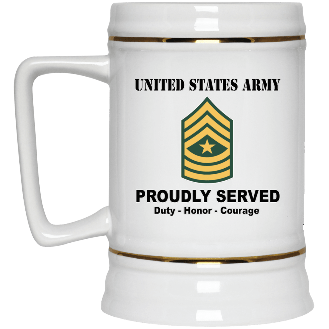 US Army E-9 Sergeant Major E9 SGM Noncommissioned Officer Ranks White Coffee Mug - Stainless Travel Mug-Mug-Army-Ranks-Veterans Nation