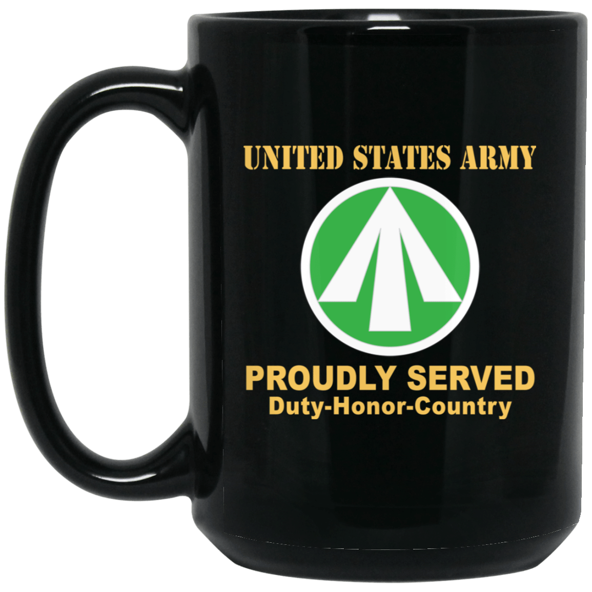 US ARMY CSIB MILITARY SURFACE DEPLOYMENT AND DISTRIBUTION COMMAND- 11 oz - 15 oz Black Mug-Mug-Army-CSIB-Veterans Nation