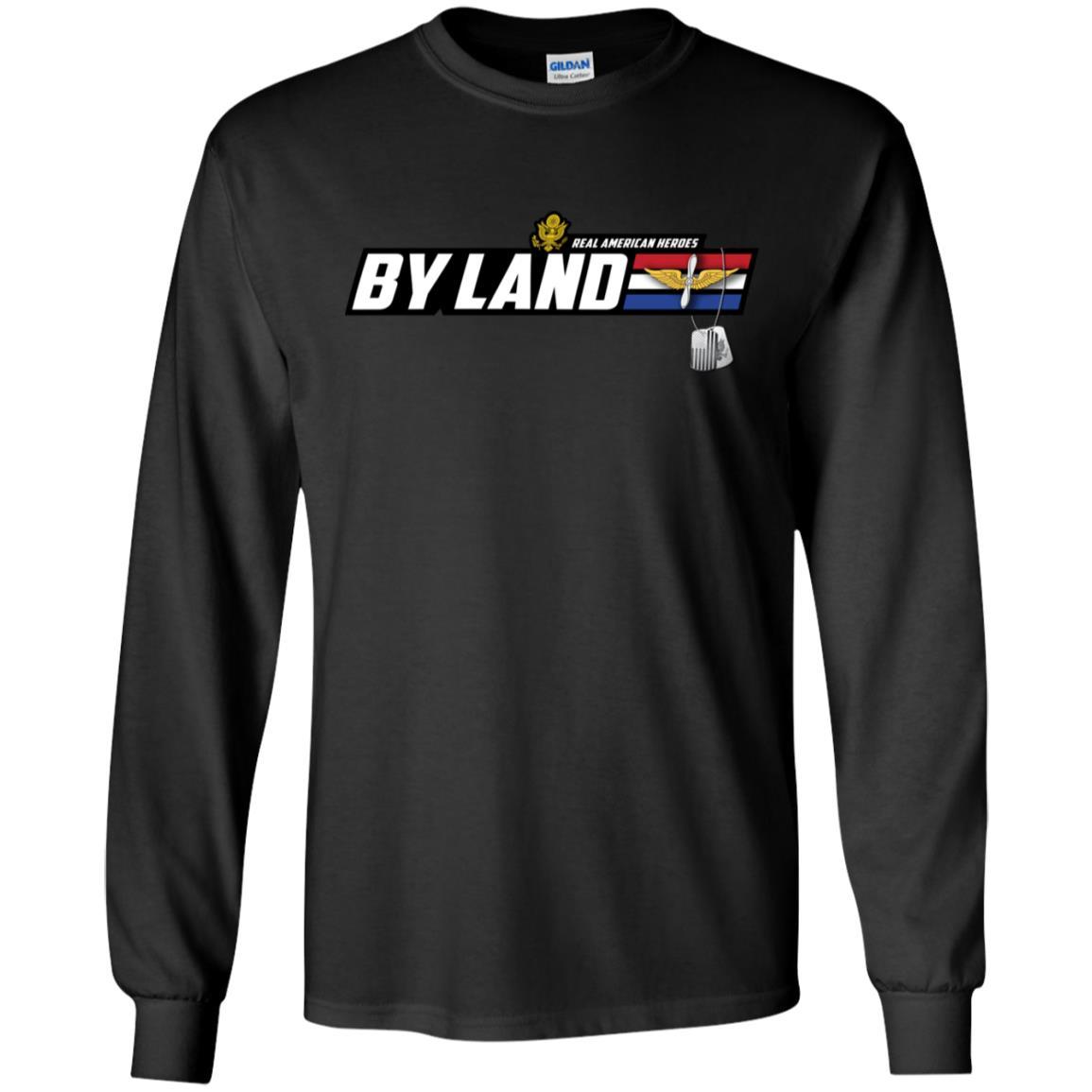 US Army T-Shirt "Aviation Real American Heroes By Land" On Front-TShirt-Army-Veterans Nation