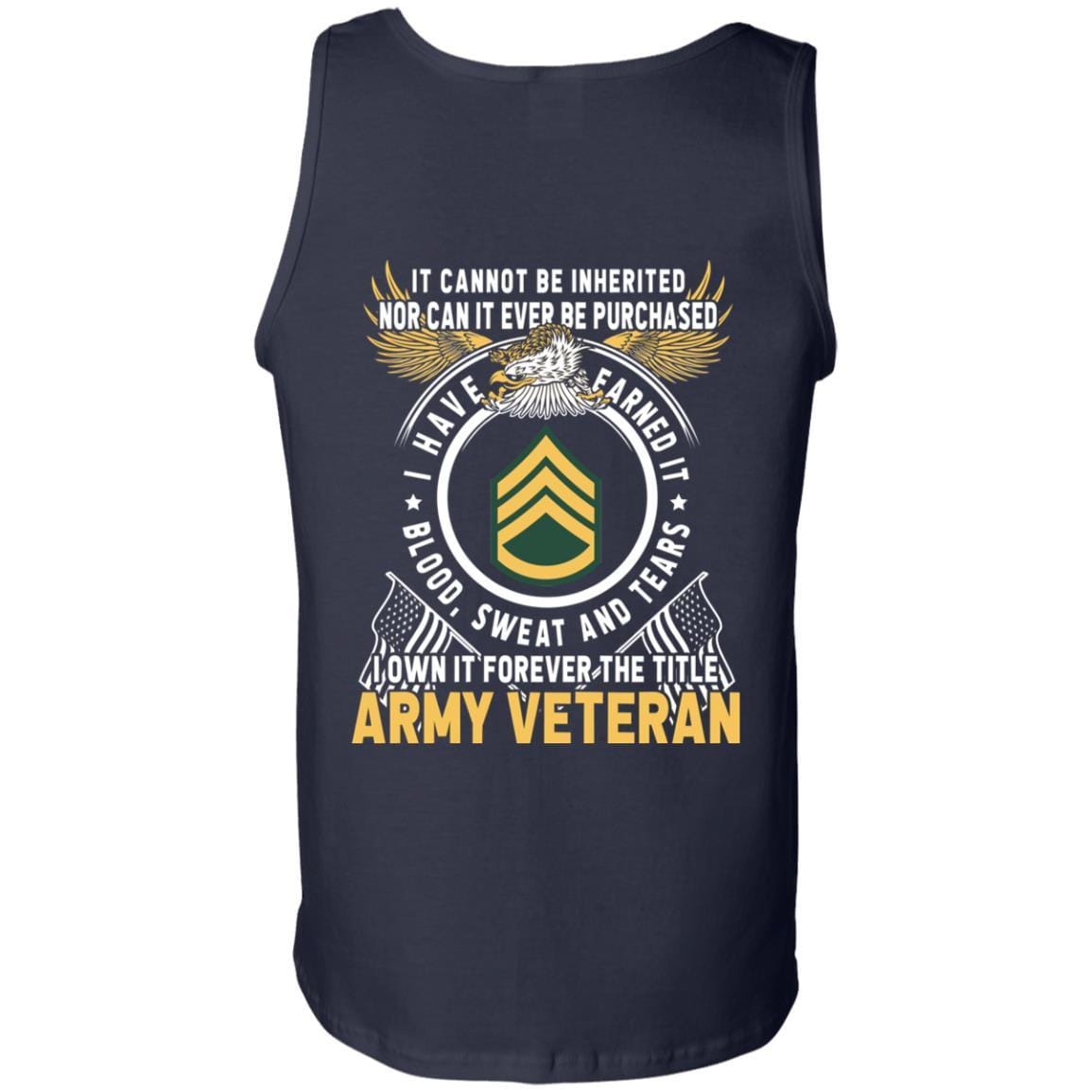 US Army E-6 Staff Sergeant E6 SSG Noncommissioned Officer Ranks T-Shirt For Men On Back-TShirt-Army-Veterans Nation