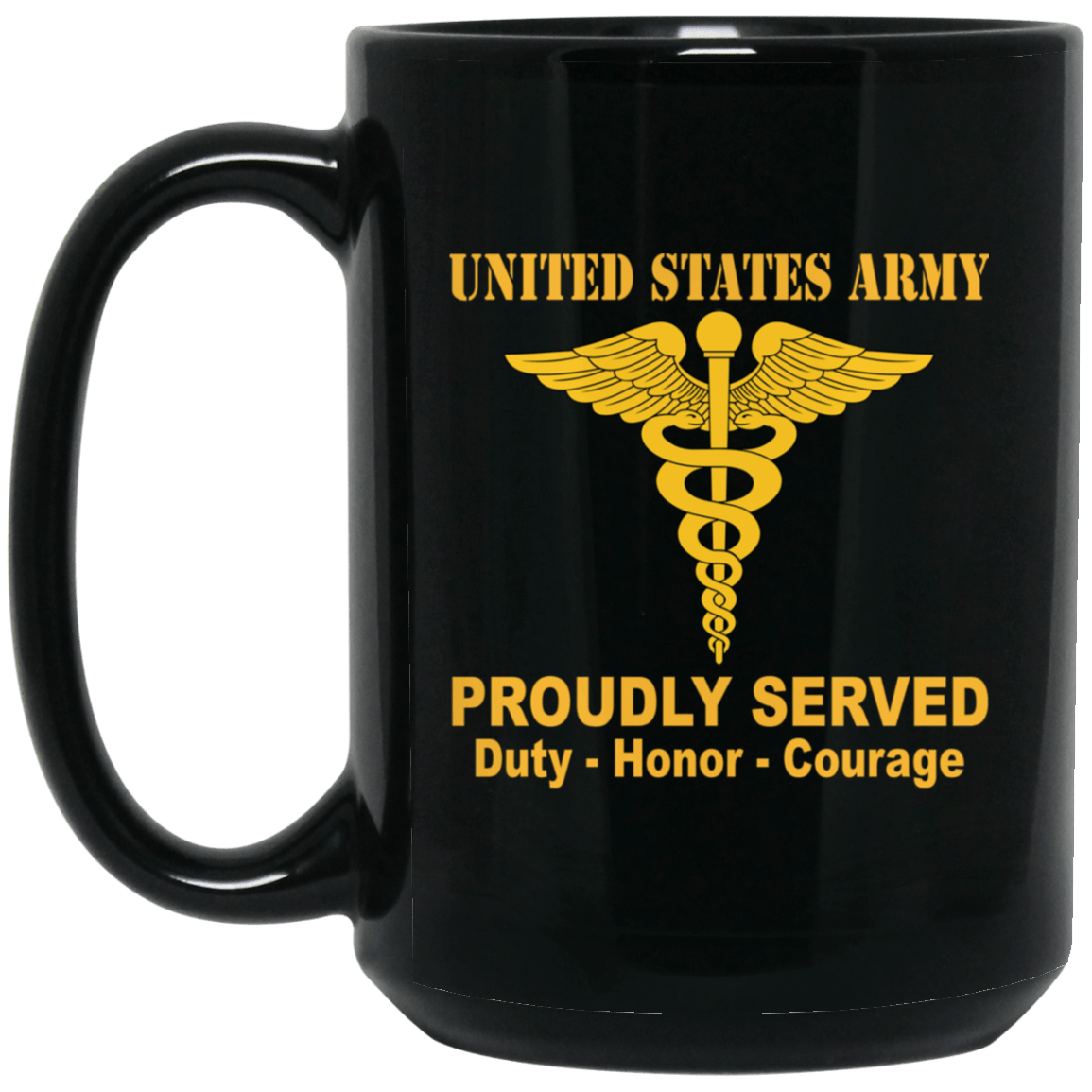 US Army Medical Corps Black Mug 11 oz - 15 oz-Mug-Army-Branch-Veterans Nation