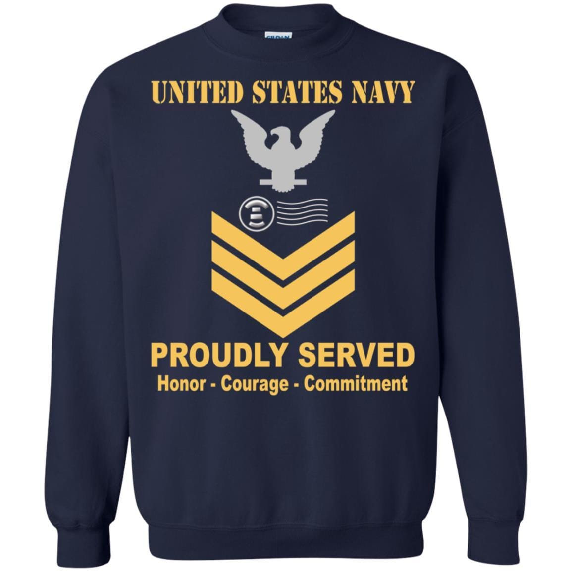 Navy Postal Clerk Navy PC E-6 Rating Badges Proudly Served T-Shirt For Men On Front-TShirt-Navy-Veterans Nation