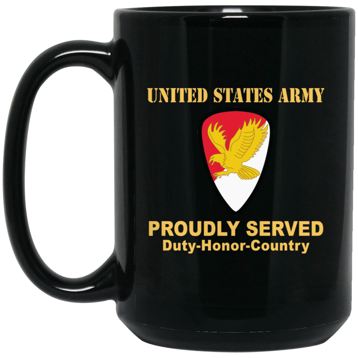 US ARMY 21ST CAVALRY BRIGADE- 11 oz - 15 oz Black Mug-Mug-Army-CSIB-Veterans Nation