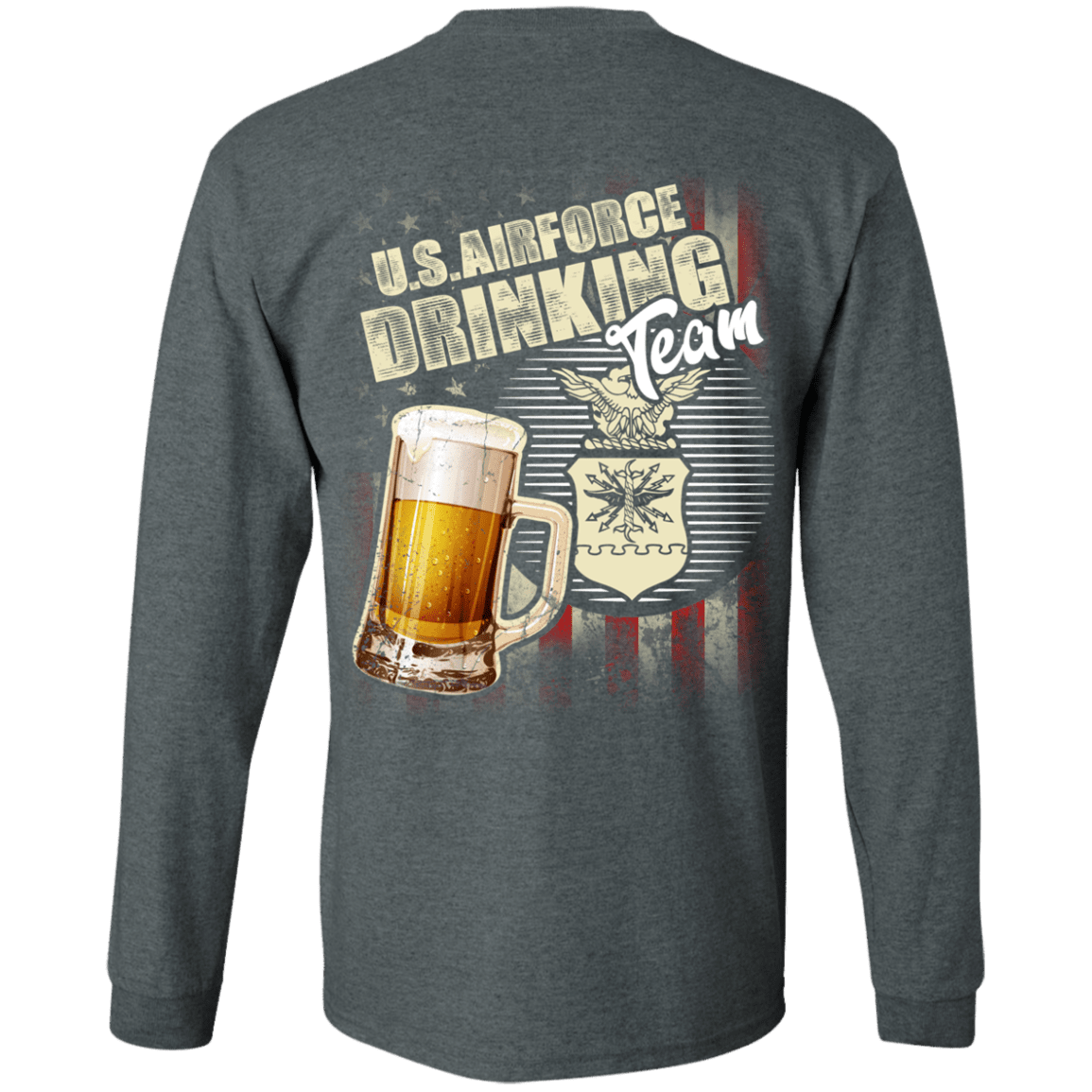 US Air Force Drinking Beer Team Back T Shirts-TShirt-USAF-Veterans Nation