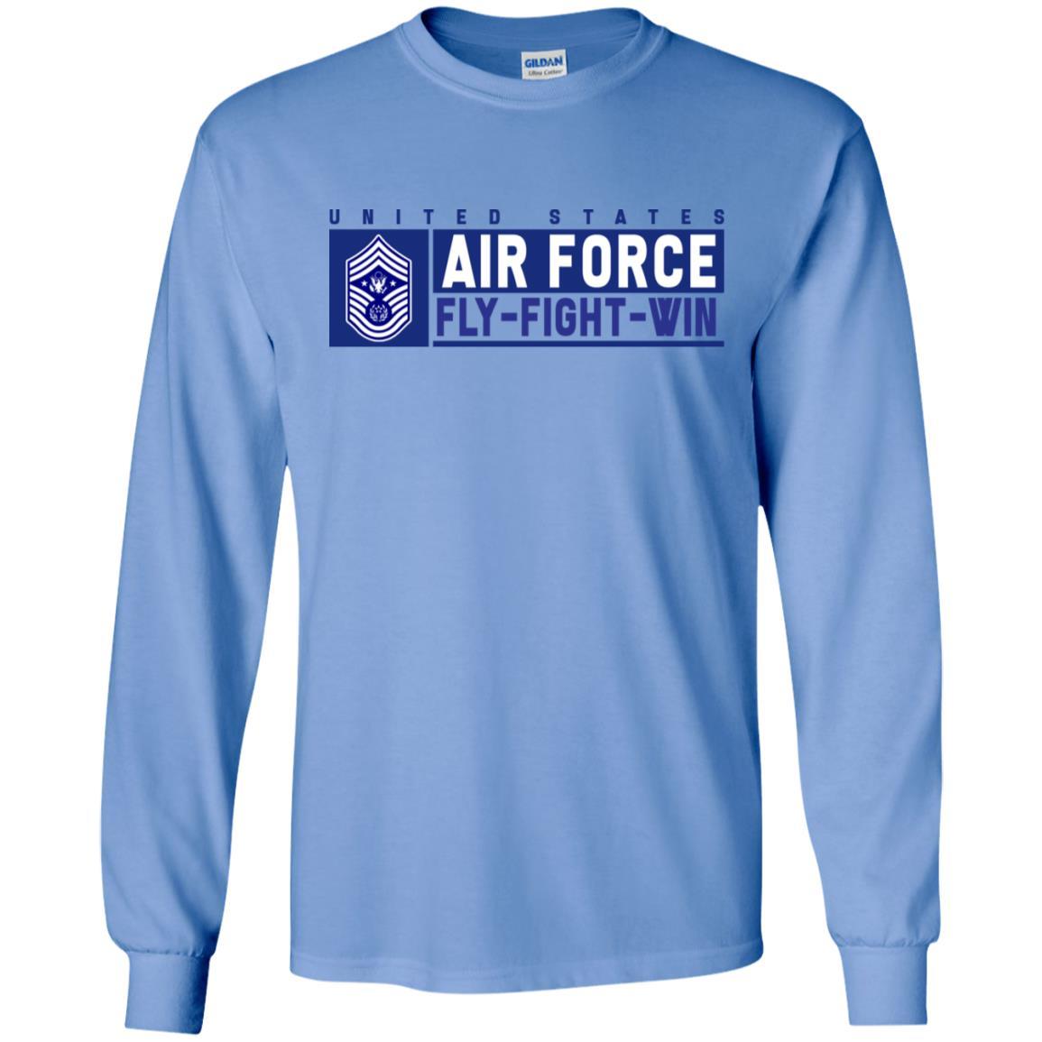 US Air Force E-9 Chief Master Sergeant Of The Air Force Fly - Fight - Win T-Shirt On Front For Men-TShirt-USAF-Veterans Nation