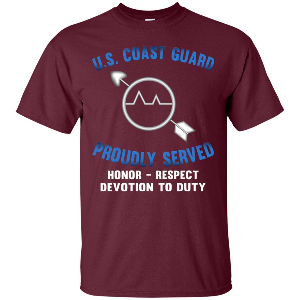 US Coast Guard Operations Specialist OS Logo Proudly Served T-Shirt For Men On Front-TShirt-USCG-Veterans Nation