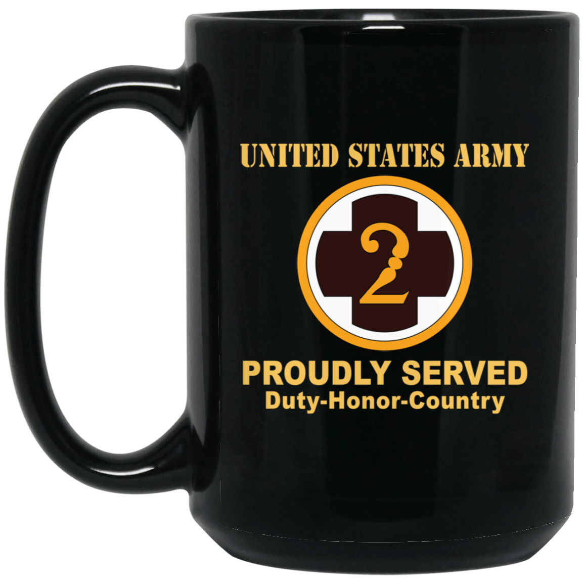 US ARMY 2ND MEDICAL BRIGADE- 11 oz - 15 oz Black Mug-Mug-Army-CSIB-Veterans Nation