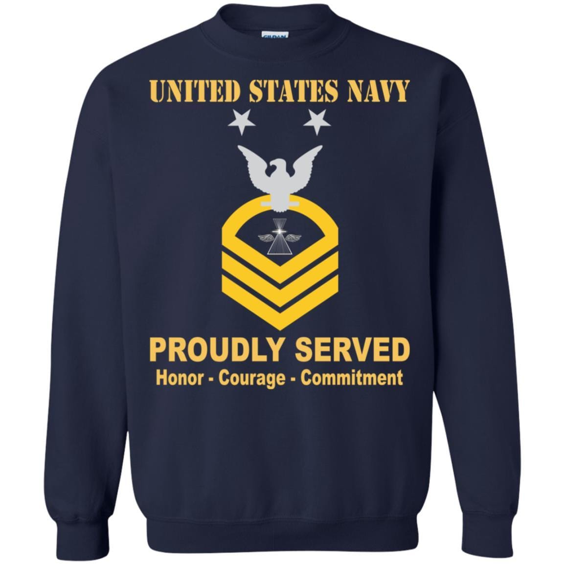 US Navy Photographer's Mate Navy PH E-9 Rating Badges Proudly Served T-Shirt For Men On Front-TShirt-Navy-Veterans Nation