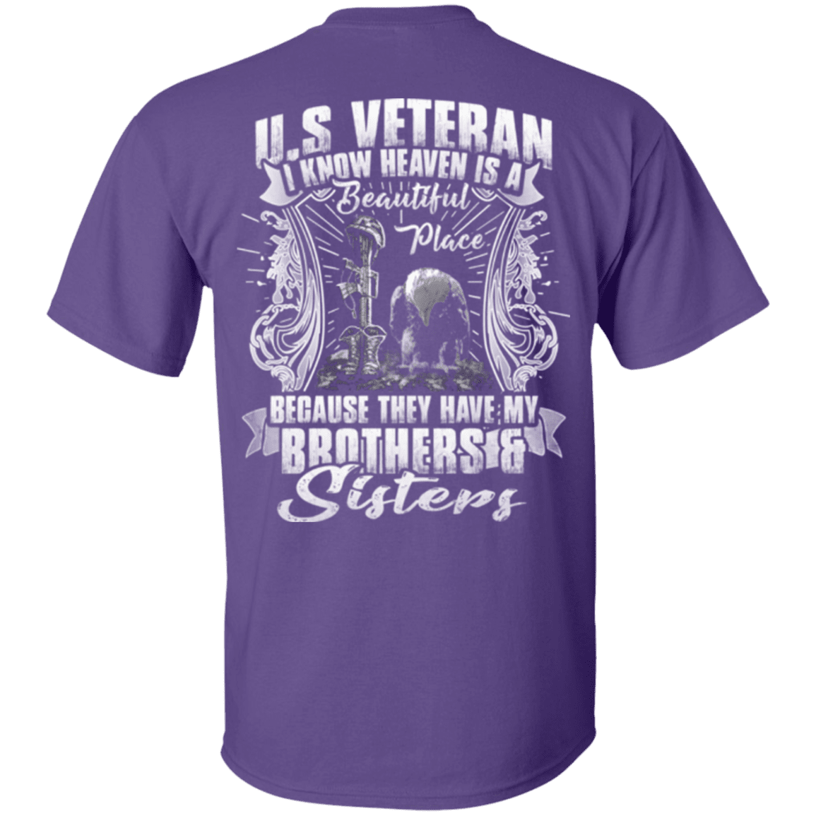 Military T-Shirt "Heaven Is The Beautiful Place With Brothers And Sisters Veteran"-TShirt-General-Veterans Nation