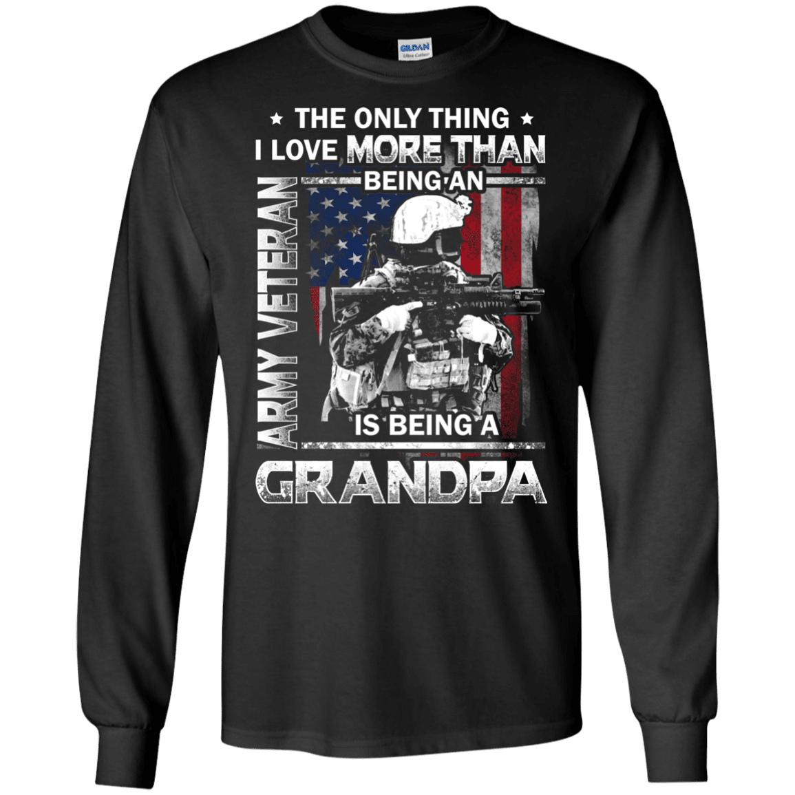 Army Veteran I love Being A Grandpa Men Front T Shirts-TShirt-Army-Veterans Nation