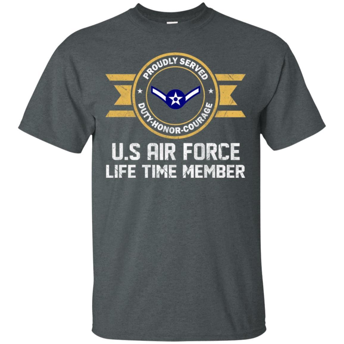 Life time member-US Air Force E-2 Airman Amn E2 Ranks Enlisted Airman Rank Men T Shirt On Front-TShirt-USAF-Veterans Nation