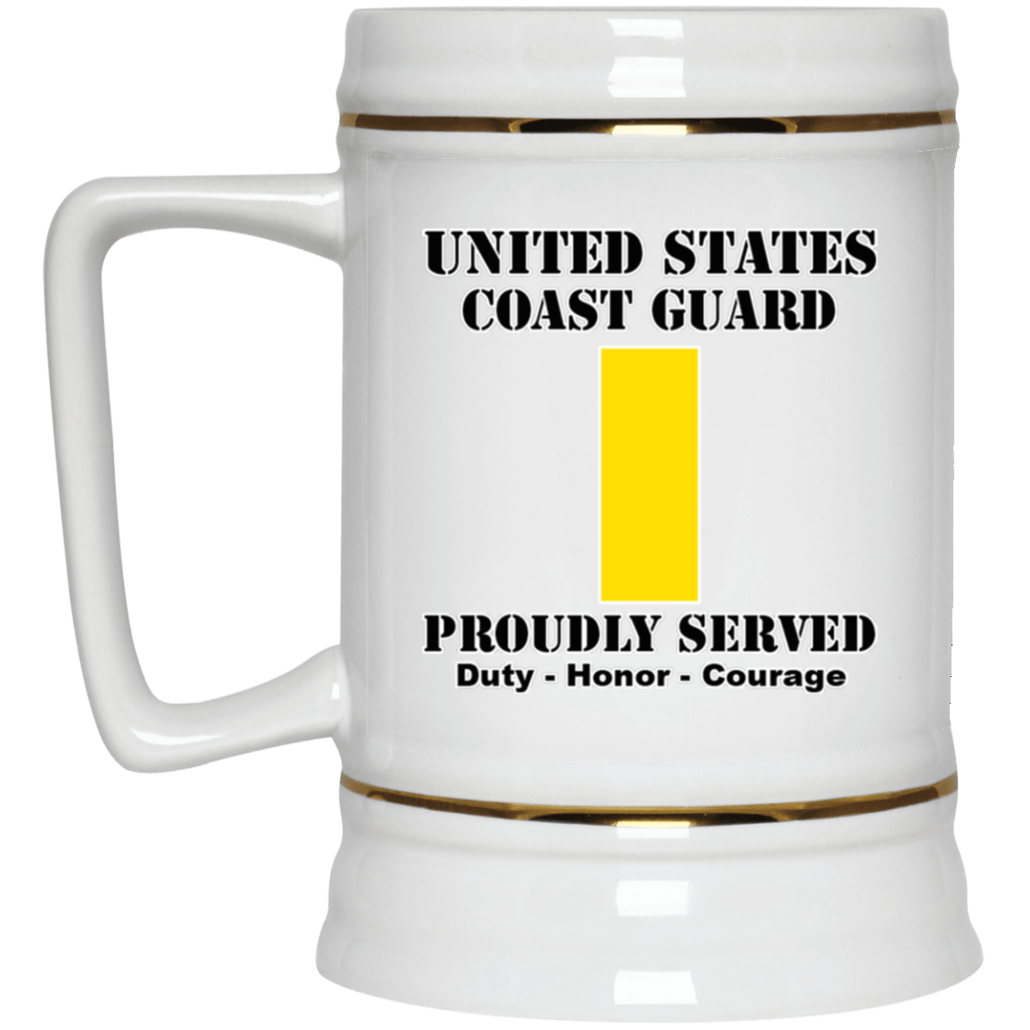 US Coast Guard O-1 Ensign O1 ENS Junior Officer Ranks White Coffee Mug - Stainless Travel Mug-Mug-USCG-Officer-Veterans Nation