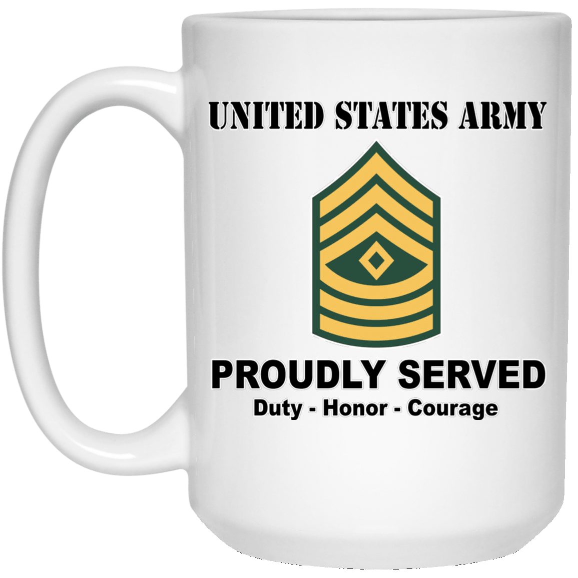 US Army E-8 First Sergeant E8 1SG Noncommissioned Officer Ranks White Coffee Mug - Stainless Travel Mug-Mug-Army-Ranks-Veterans Nation