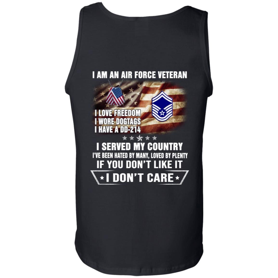 I Am An Air Force E-8 Senior Master Sergeant SMSgt E8 Noncommissioned Officer AF Rank Veteran T-Shirt On Back-TShirt-USAF-Veterans Nation