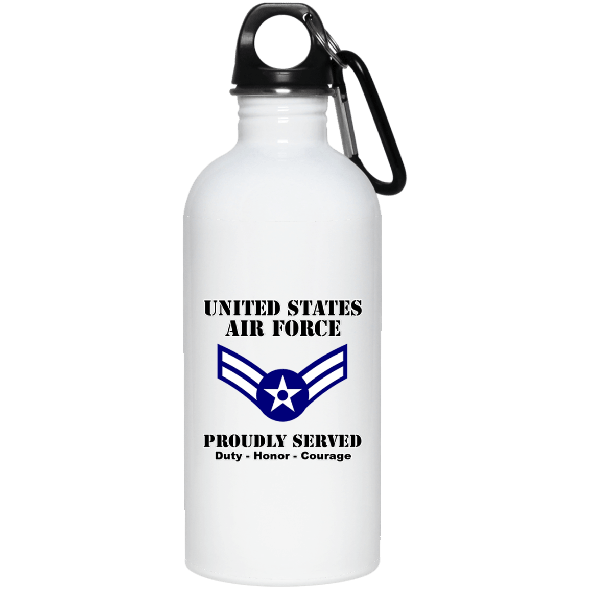 US Air Force E-3 Airman First Class A1C E3 Ranks Enlisted Airman Ranks White Coffee Mug - Stainless Travel Mug-Mug-USAF-Ranks-Veterans Nation