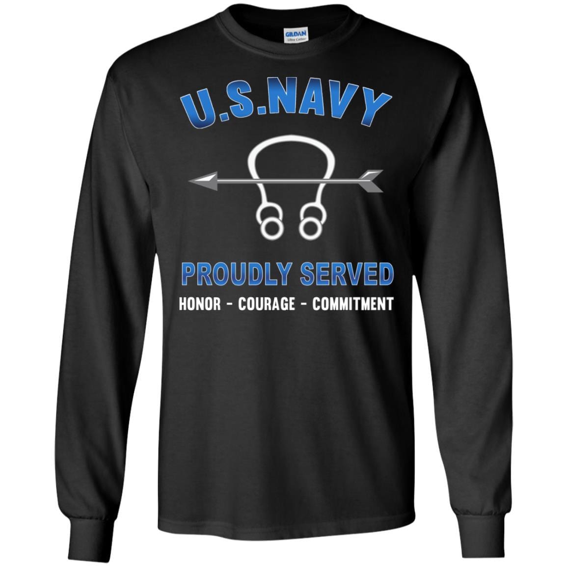 Navy Sonar Technician Navy ST - Proudly Served T-Shirt For Men On Front-TShirt-Navy-Veterans Nation