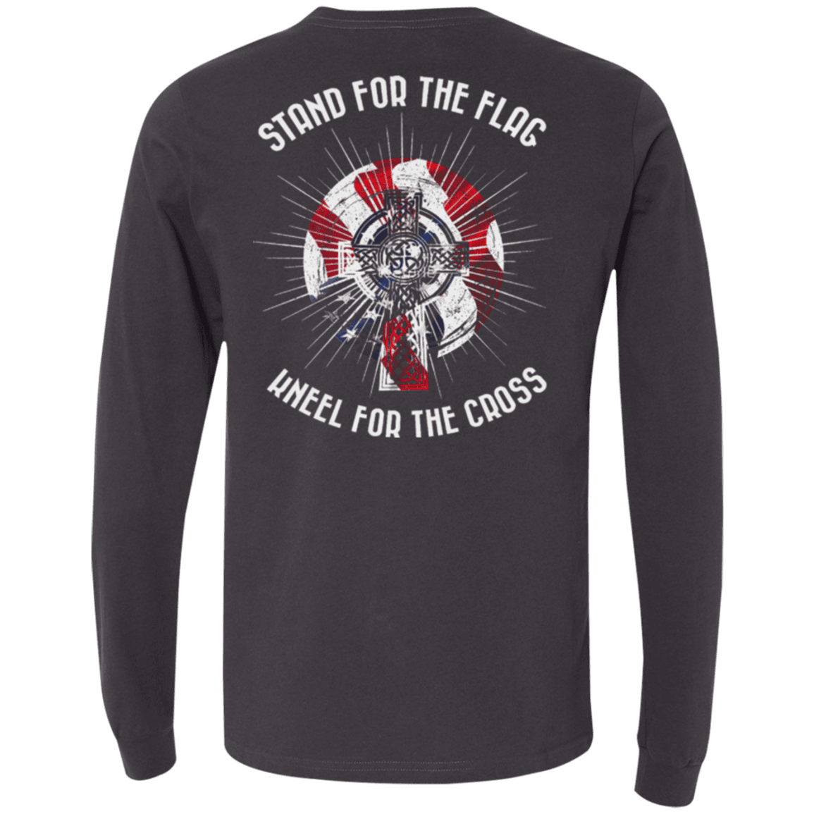 Military T-Shirt "Veteran - Stand For The Flag Kneel For The Cross"-TShirt-General-Veterans Nation