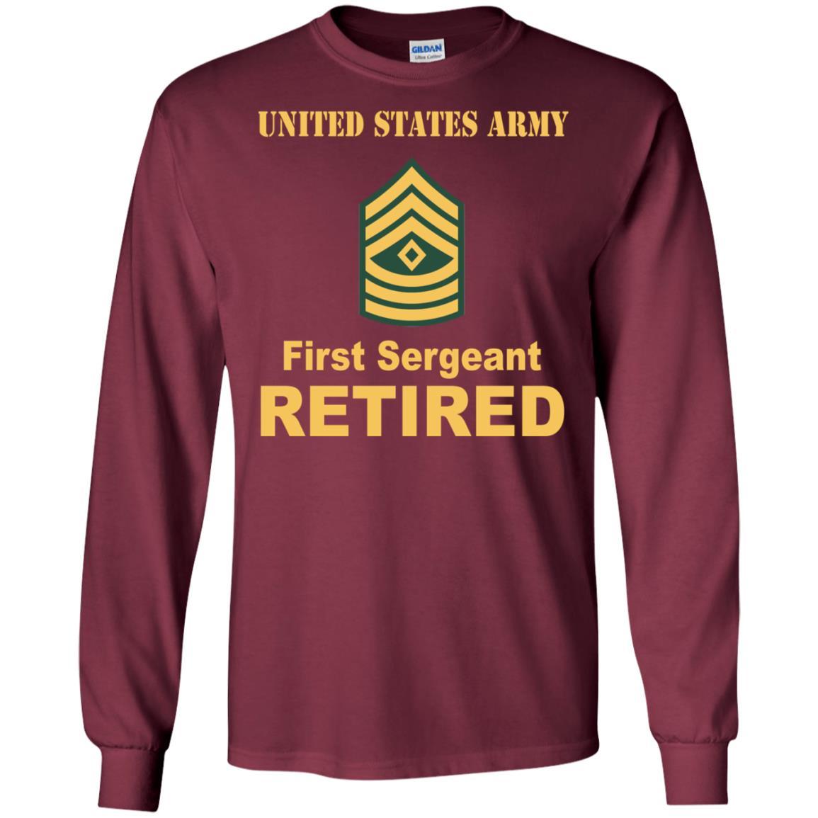 US Army E-8 First Sergeant E8 1SG Noncommissioned Officer Retired Men T Shirt On Front-TShirt-Army-Veterans Nation