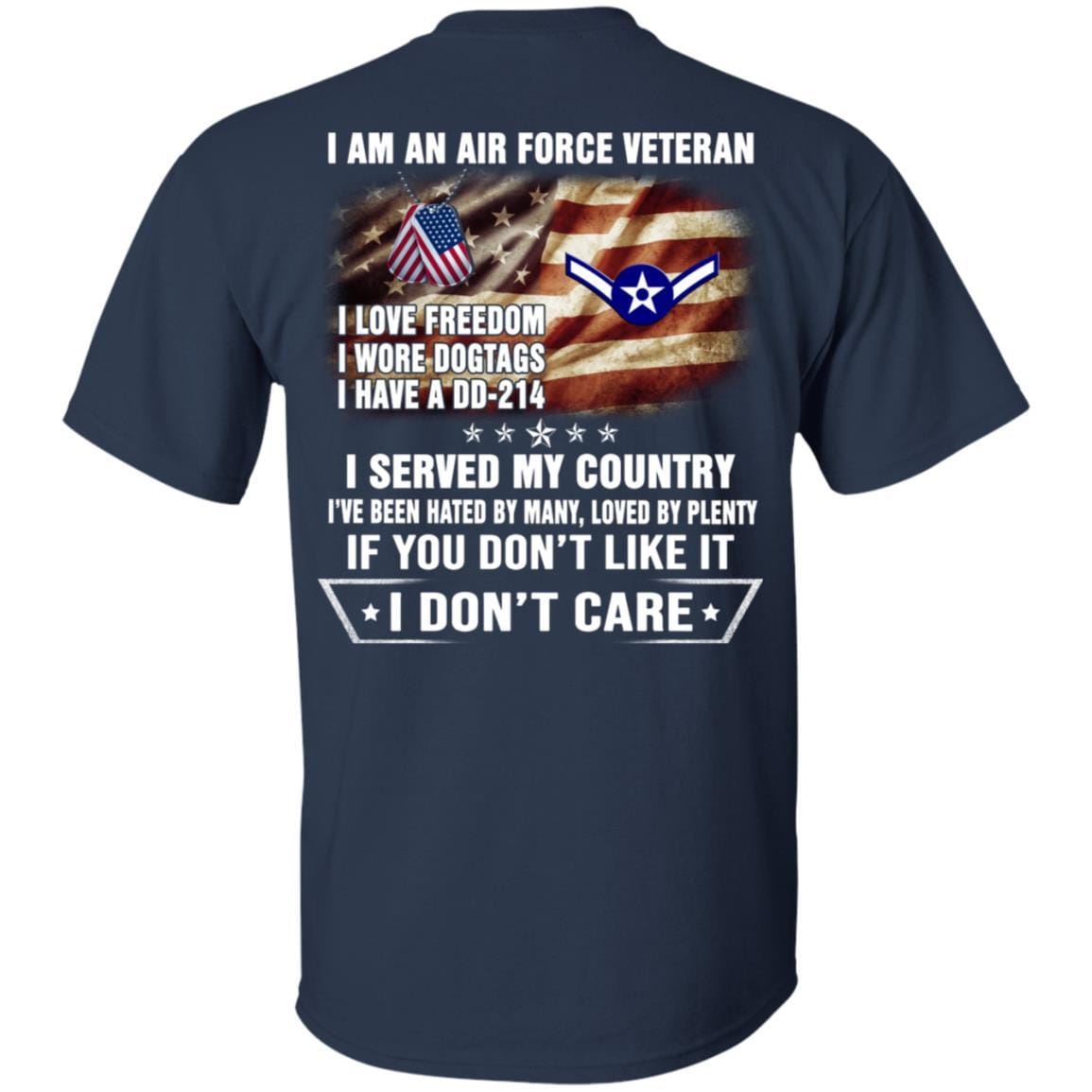 I Am An Air Force E-2 Airman Amn E2 Ranks Enlisted Airman Rank Veteran T-Shirt On Back-TShirt-USAF-Veterans Nation