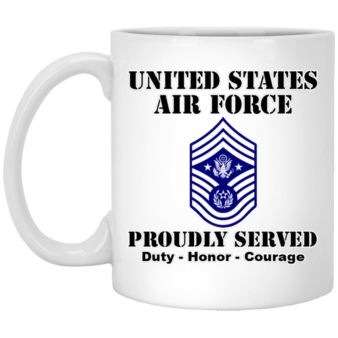 US Air Force E-9 Chief Master Sergeant Of The Air Force E9 CMSAF Noncommissioned Officer (Special) Ranks White Coffee Mug - Stainless Travel Mug-Mug-USAF-Ranks-Veterans Nation