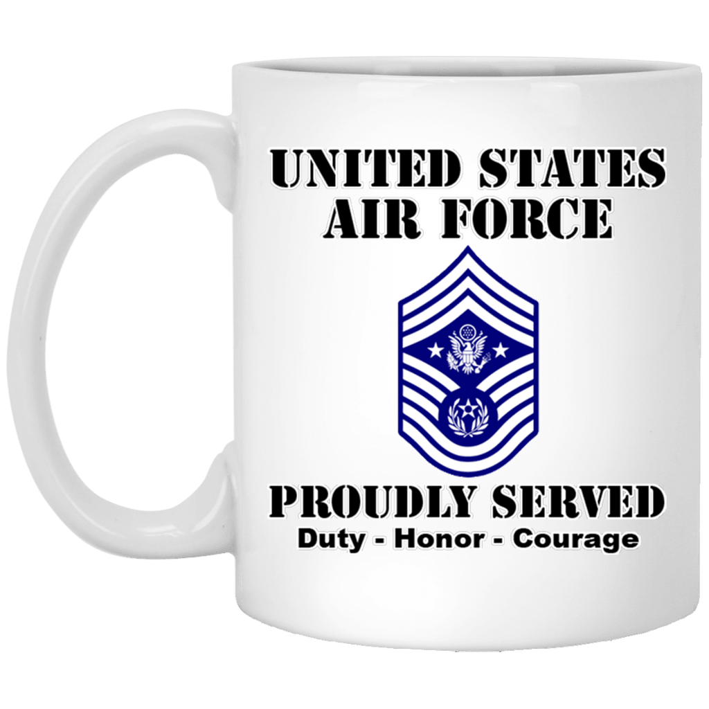 US Air Force E-9 Chief Master Sergeant Of The Air Force E9 CMSAF Noncommissioned Officer (Special) Ranks White Coffee Mug - Stainless Travel Mug-Mug-USAF-Ranks-Veterans Nation