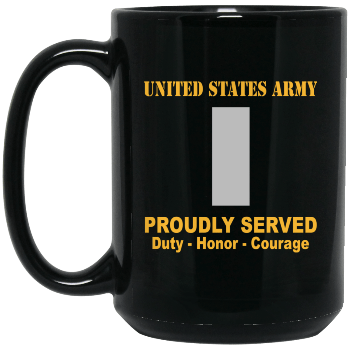 US Army Insignia Proudly Served Duty - Honor - Courage Black Coffee Mug 11oz-15oz-Mug-Army-Veterans Nation