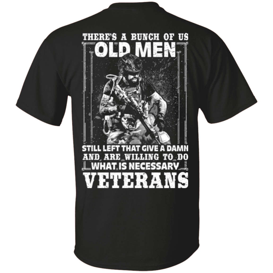 Military T-Shirt "Old Veteran Are Willing To Do" - Men Back-TShirt-General-Veterans Nation