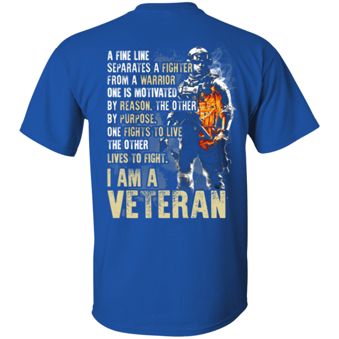 Military T-Shirt "I Am A Veteran" - Men Back-TShirt-General-Veterans Nation