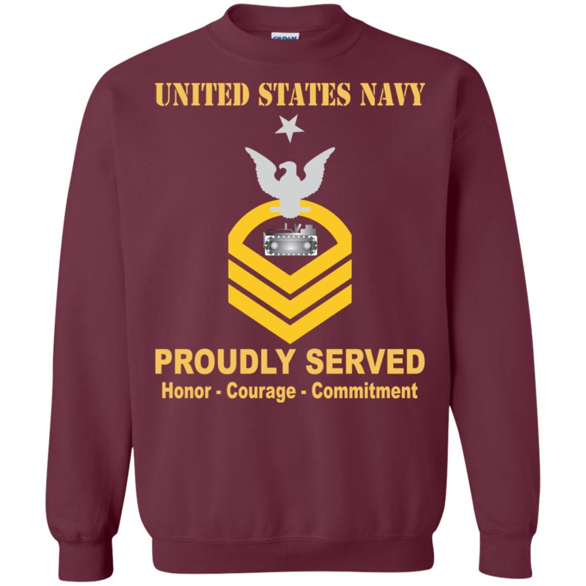 Navy Equipment Operator Navy EO E-8 Rating Badges Proudly Served T-Shirt For Men On Front-TShirt-Navy-Veterans Nation