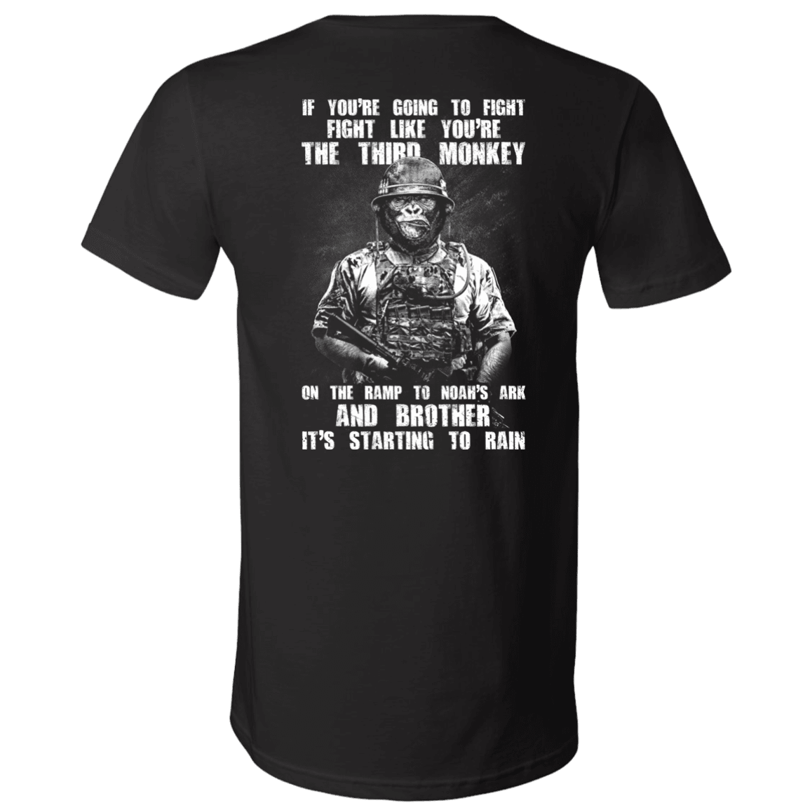 Military T-Shirt "The Third Monkey" - Men Back-TShirt-General-Veterans Nation