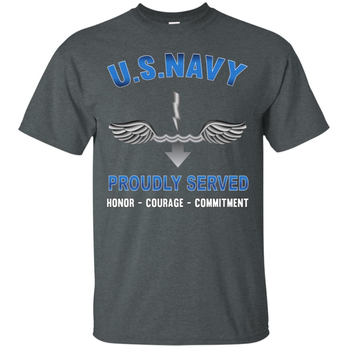 Navy Antisubmarine Warfare Technician Navy AX - Proudly Served T-Shirt For Men On Front-TShirt-Navy-Veterans Nation