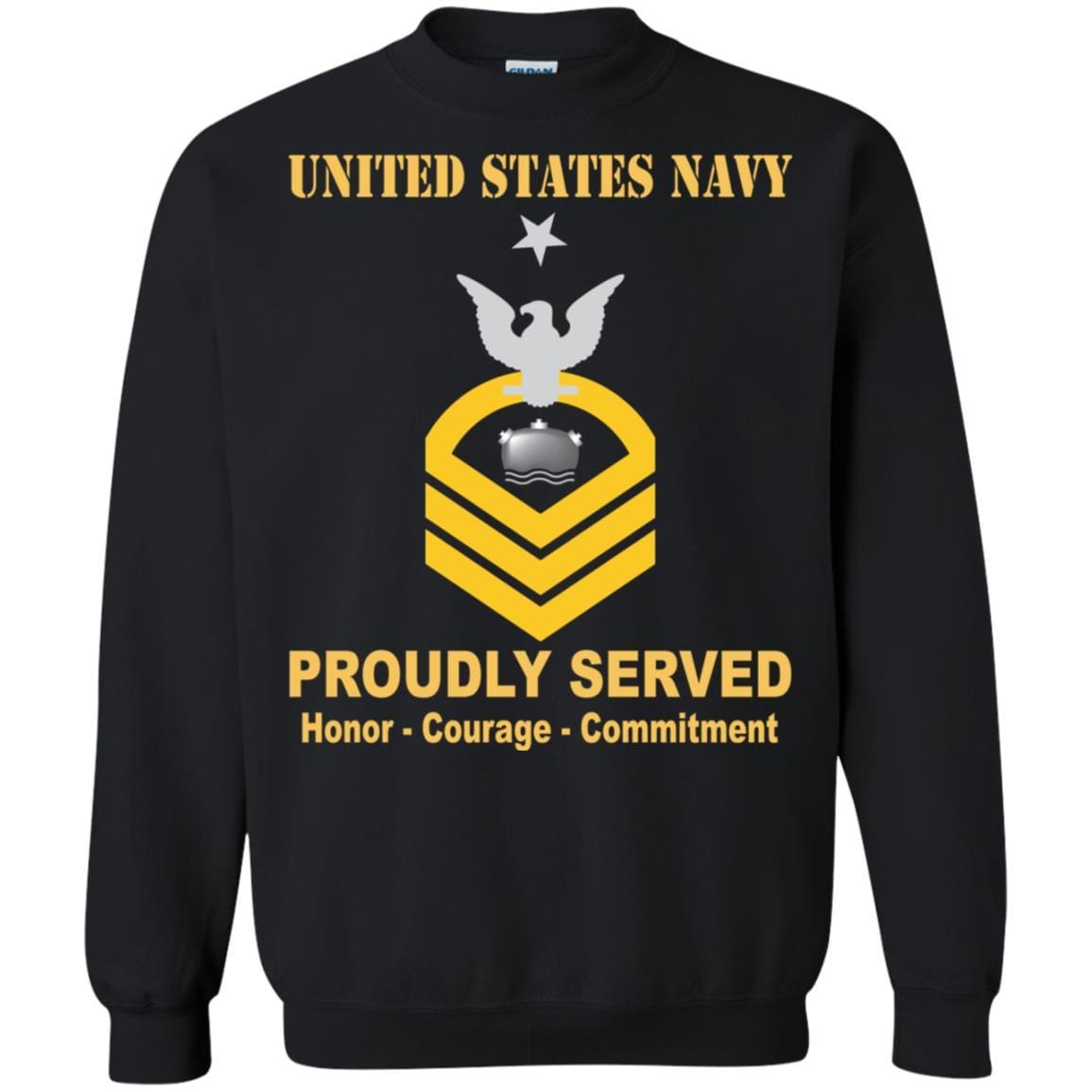 Navy Mineman Navy MN E-8 Rating Badges Proudly Served T-Shirt For Men On Front-TShirt-Navy-Veterans Nation