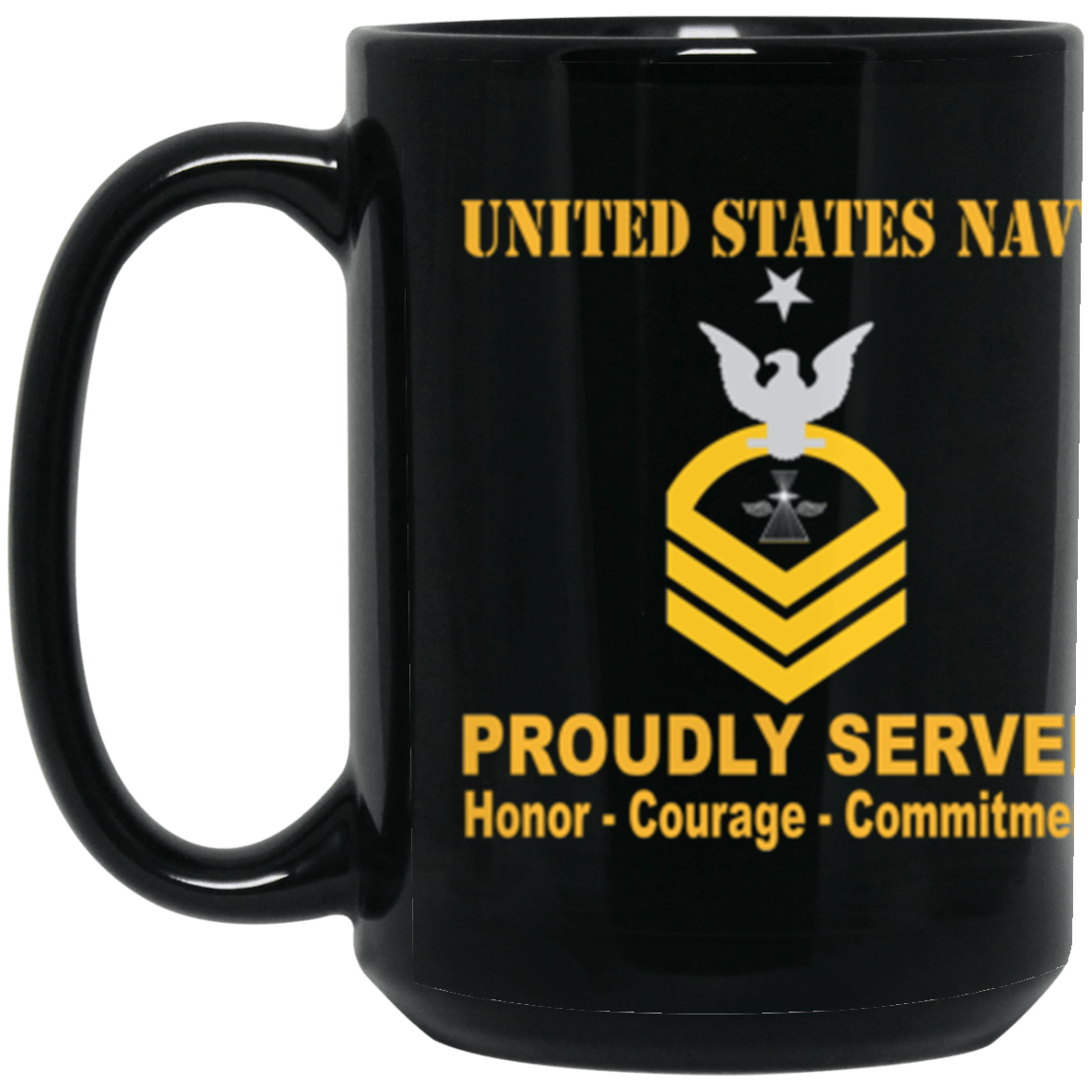US Photographer's Mate Navy PH E-8 15 oz. Black Mug-Mug-Navy-Rating-Veterans Nation